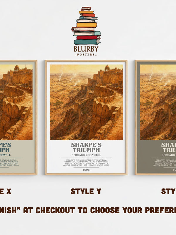 Sharpe's Triumph bookish print in frame leaning in hallway – historical fiction wall art