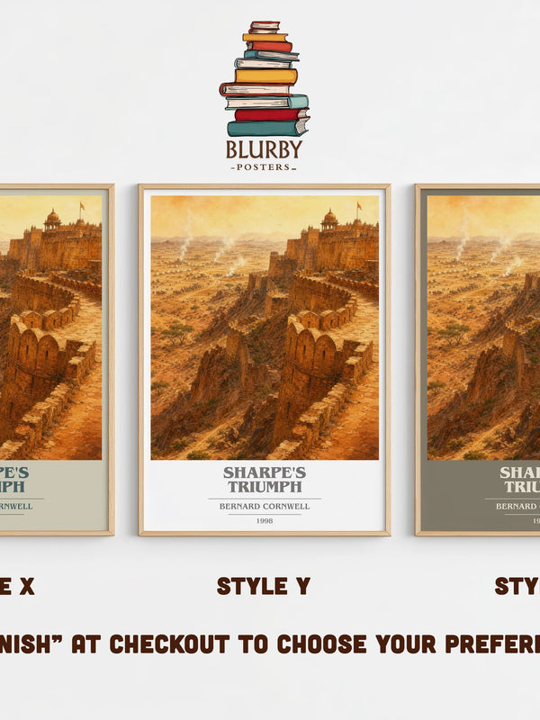 Sharpe's Triumph book cover print in frame leaning in hallway – historical fiction wall art