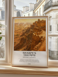 Sharpe's Triumph Bookish Wall Art by Bernard Cornwell – framed print by a bright window