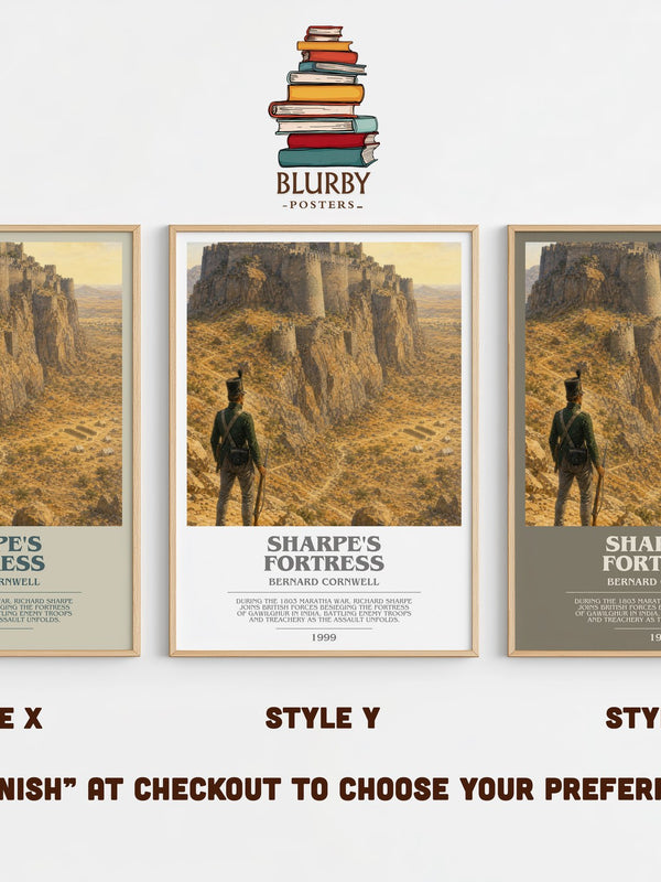 Sharpe's Fortress bookish print in frame leaning in hallway – historical fiction wall art