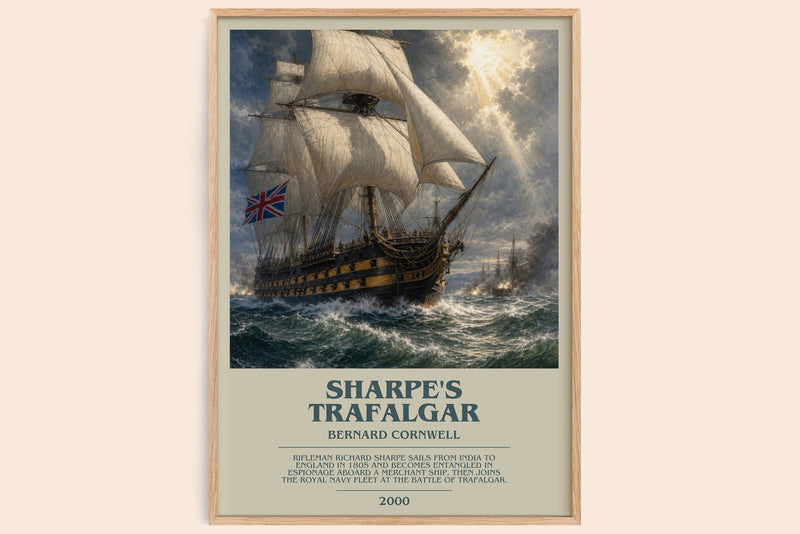Sharpe's Trafalgar bookish book poster by Bernard Cornwell – framed literary art print