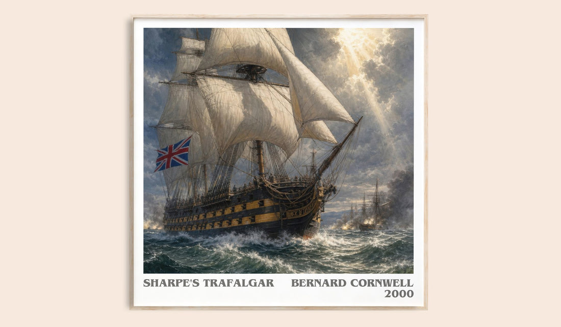 Sharpe's Trafalgar literary book poster by Bernard Cornwell – framed literary art print