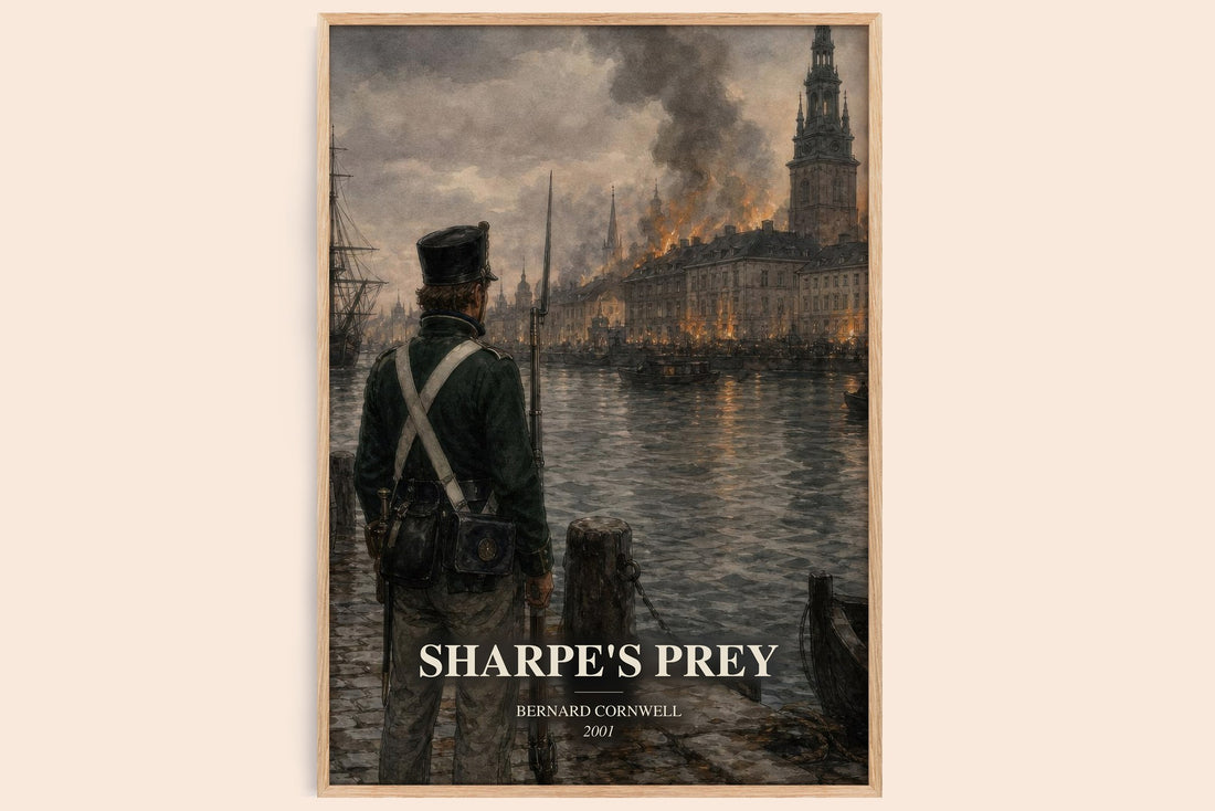 Sharpe's Prey watercolour book poster by Bernard Cornwell – framed literary art print