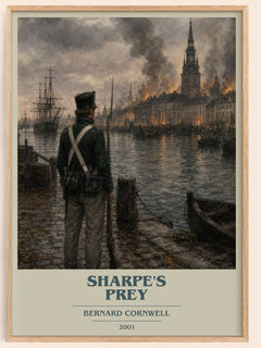 Sharpe's Prey Book Cover Poster by Bernard Cornwell – framed poster