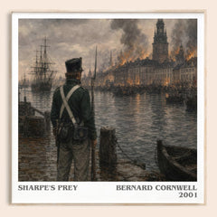 Sharpe's Prey Literary Art Print by Bernard Cornwell – square framed poster
