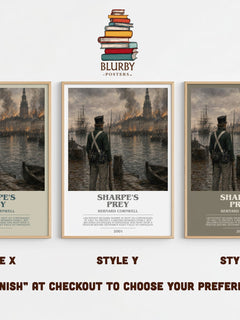 Sharpe's Prey Bookish Wall Art by Bernard Cornwell – Style X, Y and Z side by side – choose your finish