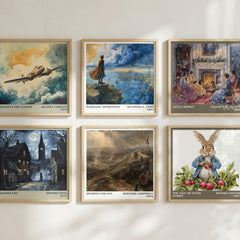 Sharpe's Escape Literary Art Print by Bernard Cornwell – square print in a six-frame gallery wall