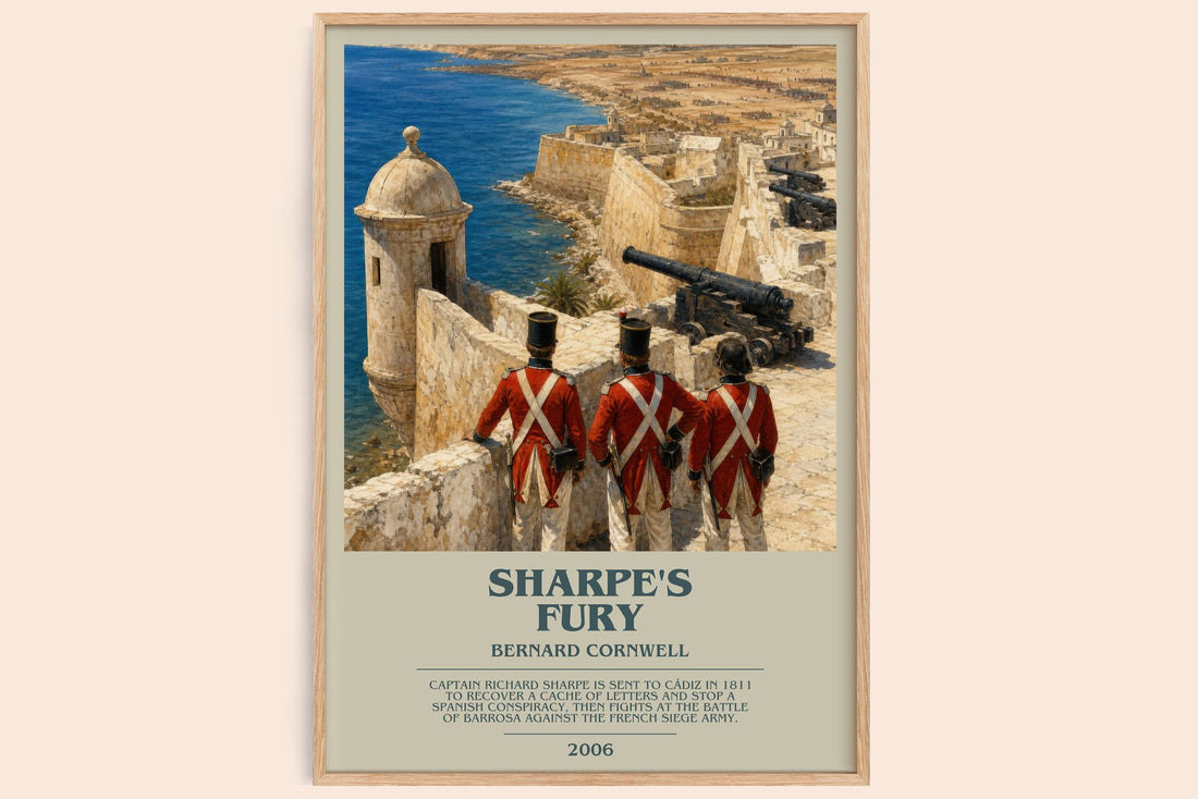 Sharpe's Fury bookish book poster by Bernard Cornwell – framed literary art print