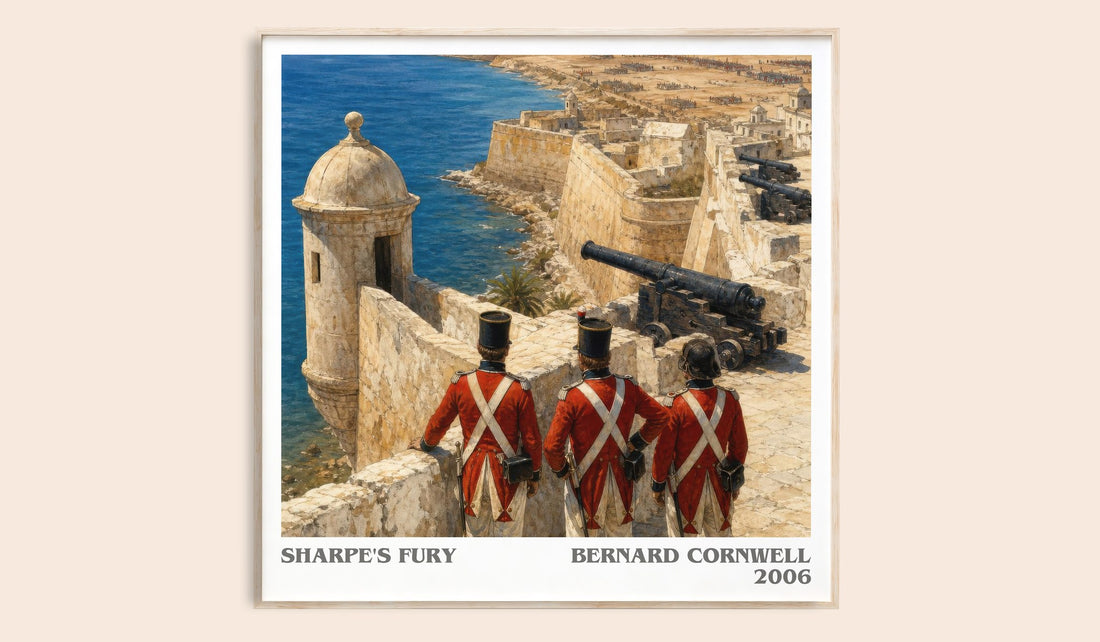 Sharpe's Fury literary book poster by Bernard Cornwell – framed literary art print