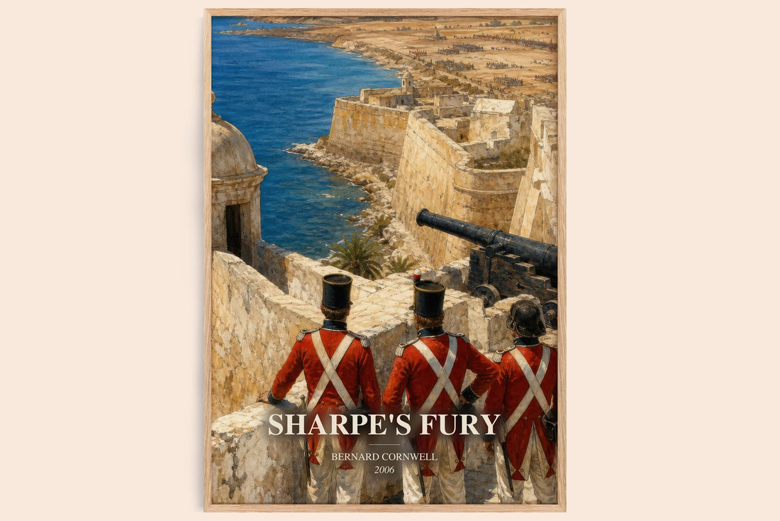 Sharpe's Fury watercolour book poster by Bernard Cornwell – framed literary art print