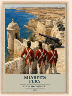 Sharpe's Fury Book Cover Poster by Bernard Cornwell – framed poster