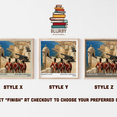 Sharpe's Fury Literary Art Print by Bernard Cornwell – Style X, Y and Z square prints side by side – choose your finish
