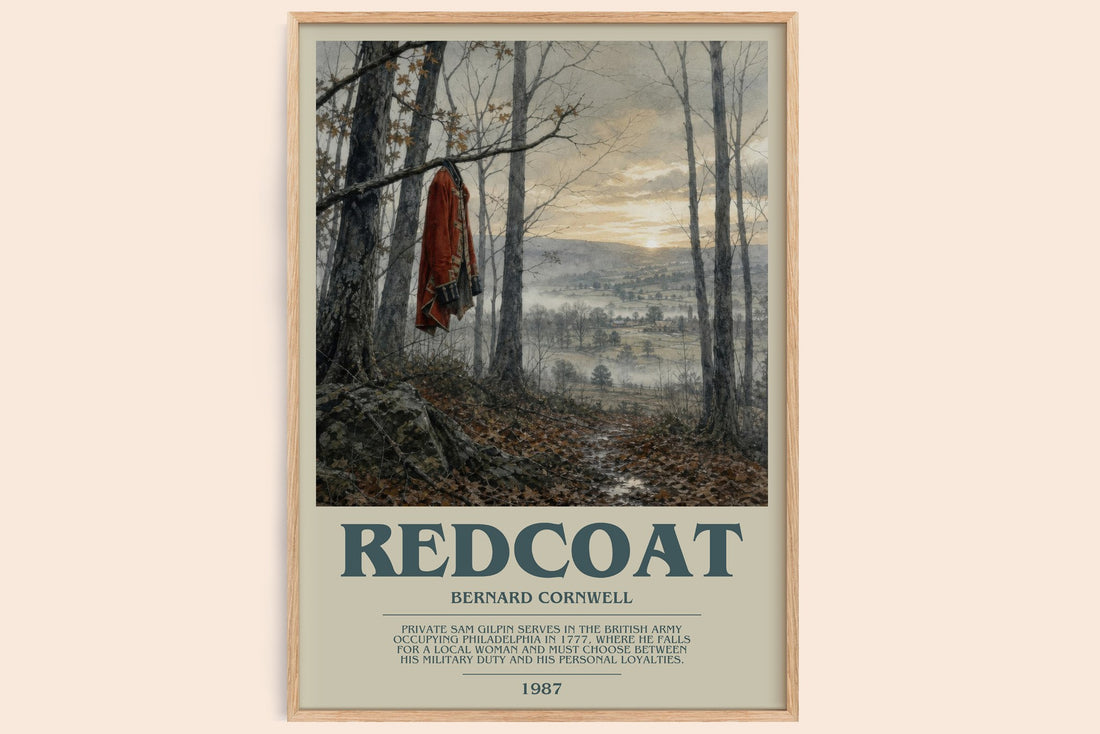 Redcoat bookish book poster by Bernard Cornwell – framed literary art print