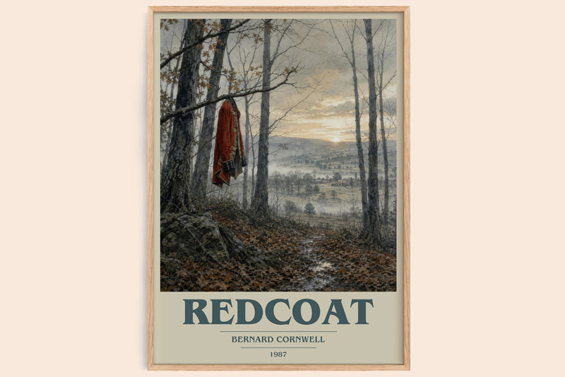 Redcoat book cover book poster by Bernard Cornwell – framed literary art print