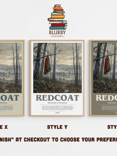 Redcoat Bookish Wall Art by Bernard Cornwell – Style X, Y and Z side by side – choose your finish