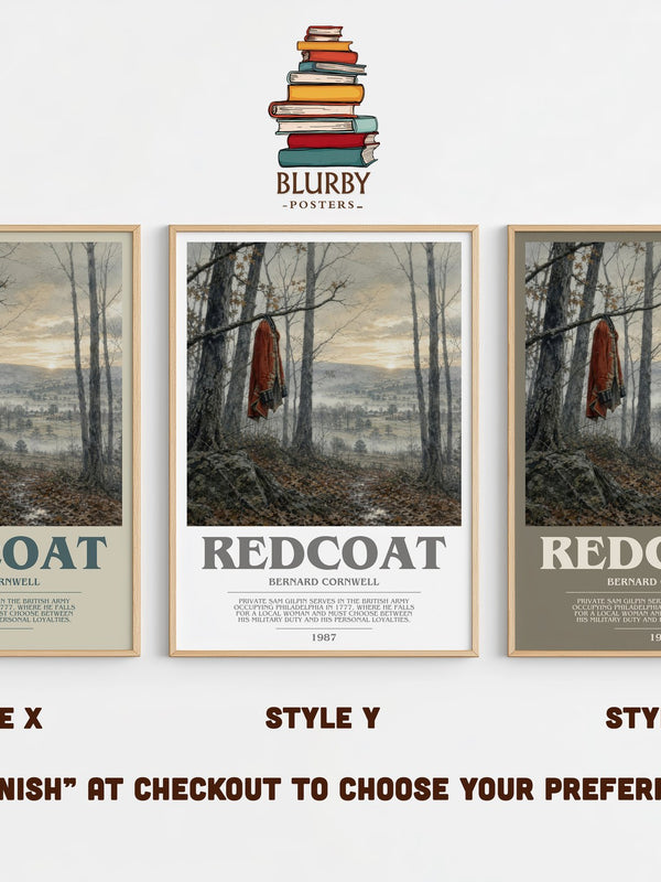 Redcoat bookish print in frame leaning in hallway – historical fiction wall art