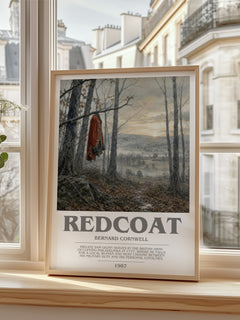 Redcoat Bookish Wall Art by Bernard Cornwell – framed print by a bright window