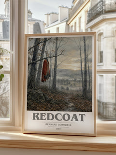 Redcoat Book Cover Poster by Bernard Cornwell – framed print by a bright window