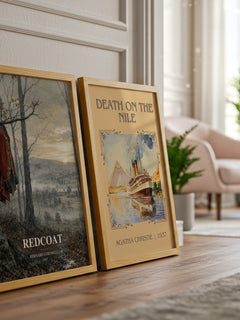 Redcoat watercolour print framed by window – literary home decor
