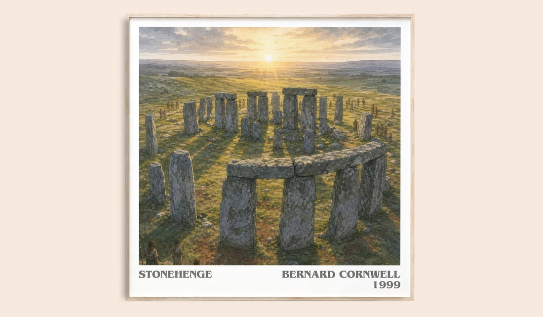 Stonehenge literary book poster by Bernard Cornwell – framed literary art print