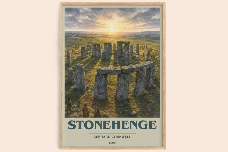Stonehenge book cover book poster by Bernard Cornwell – framed literary art print