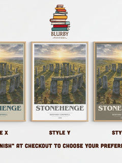 Stonehenge Book Cover Poster by Bernard Cornwell – Style X, Y and Z side by side – choose your finish