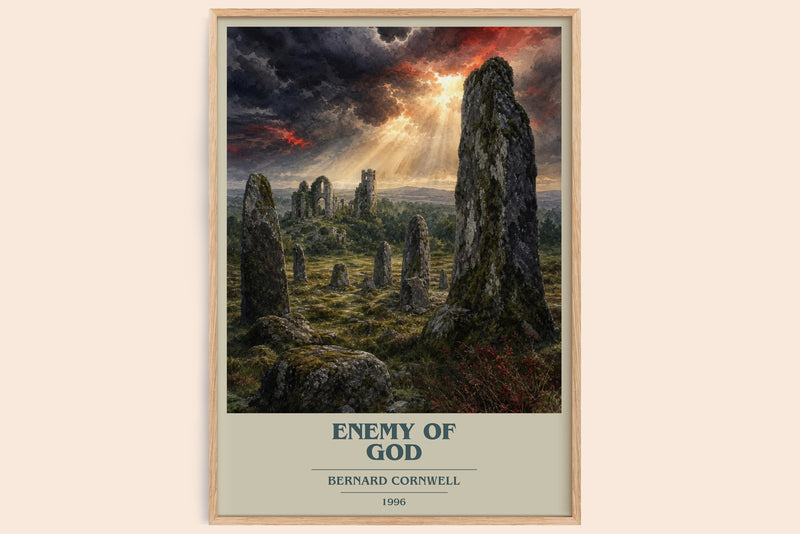 Enemy of God book cover book poster by Bernard Cornwell – framed literary art print