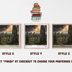 Enemy of God Literary Art Print by Bernard Cornwell – Style X, Y and Z square prints side by side – choose your finish
