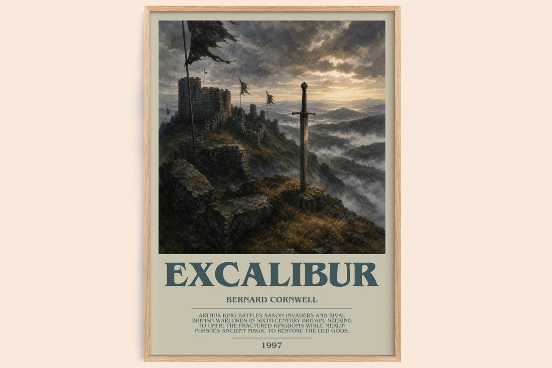 Excalibur bookish book poster by Bernard Cornwell – framed literary art print