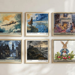 Excalibur Literary Art Print by Bernard Cornwell – square print in a six-frame gallery wall