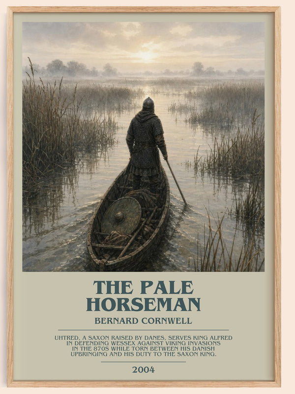 The Pale Horseman bookish book poster by Bernard Cornwell – framed literary art print