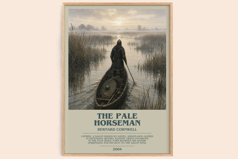 The Pale Horseman bookish book poster by Bernard Cornwell – framed literary art print