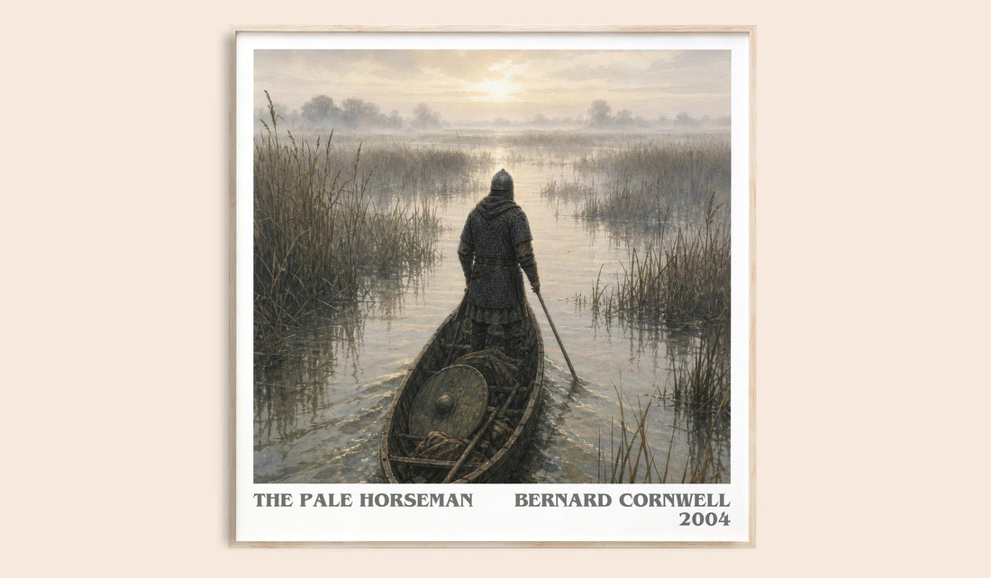 The Pale Horseman literary book poster by Bernard Cornwell – framed literary art print