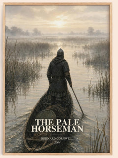 The Pale Horseman watercolour book poster by Bernard Cornwell – framed literary art print