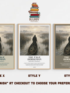 The Pale Horseman Bookish Wall Art by Bernard Cornwell – Style X, Y and Z side by side – choose your finish