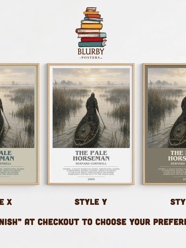 The Pale Horseman bookish print in frame leaning in hallway – historical fiction wall art