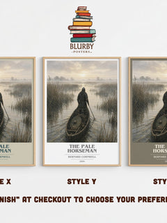 The Pale Horseman Book Cover Poster by Bernard Cornwell – Style X, Y and Z side by side – choose your finish