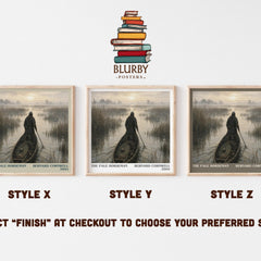 The Pale Horseman Literary Art Print by Bernard Cornwell – Style X, Y and Z square prints side by side – choose your finish