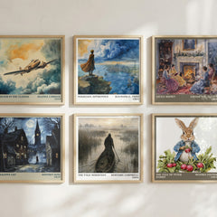 The Pale Horseman Literary Art Print by Bernard Cornwell – square print in a six-frame gallery wall