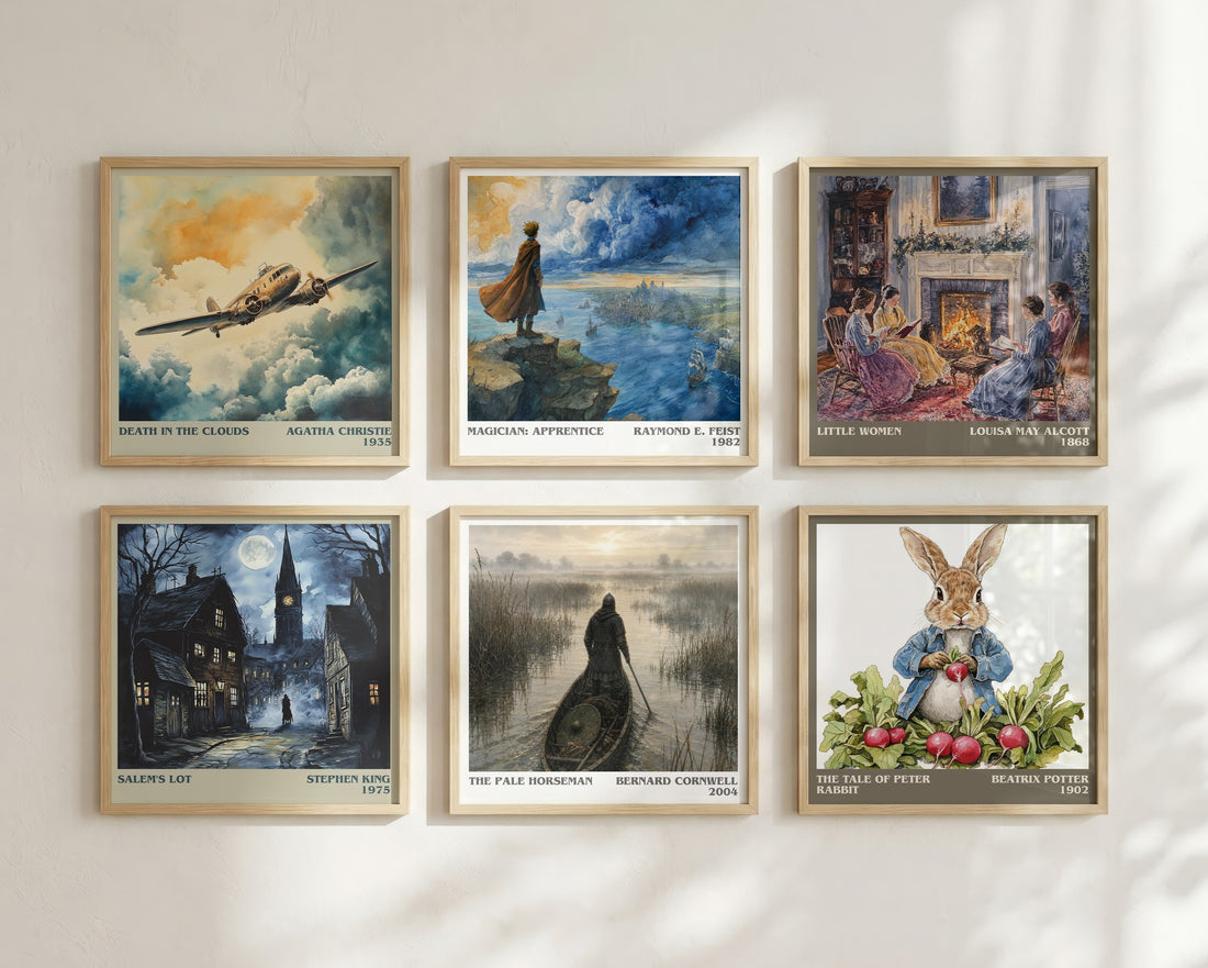 The Pale Horseman Literary Art Print by Bernard Cornwell – square print in a six-frame gallery wall