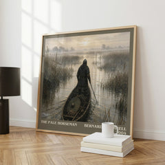 The Pale Horseman Literary Art Print by Bernard Cornwell – large square framed print leaning against a wall