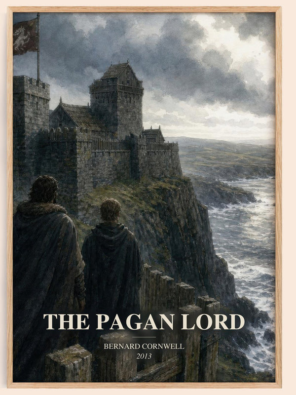 The Pagan Lord watercolour book poster by Bernard Cornwell – framed literary art print