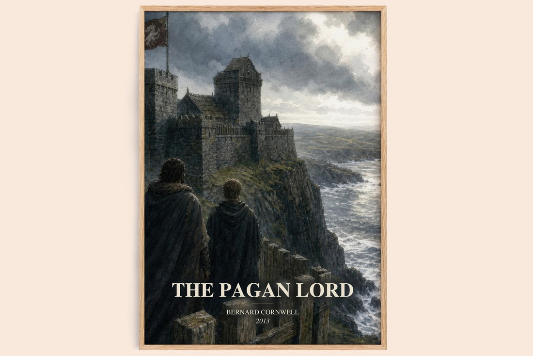 The Pagan Lord watercolour book poster by Bernard Cornwell – framed literary art print