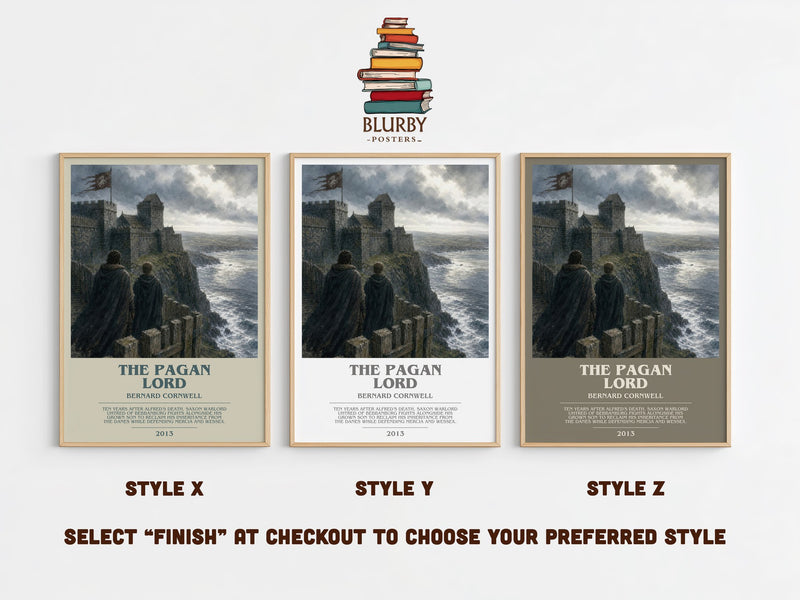 The Pagan Lord bookish print in frame leaning in hallway – historical fiction wall art