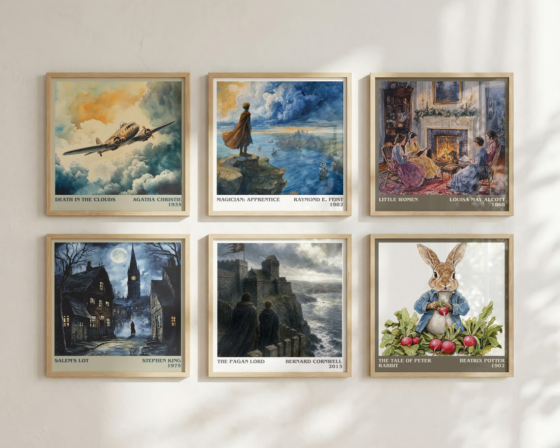 The Pagan Lord Literary Art Print by Bernard Cornwell – square print in a six-frame gallery wall