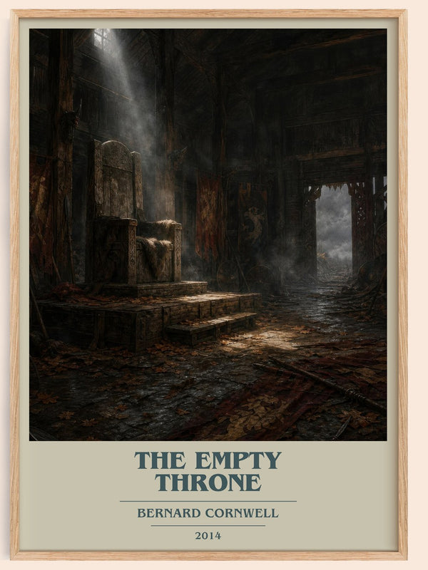 The Empty Throne book cover book poster by Bernard Cornwell – framed literary art print