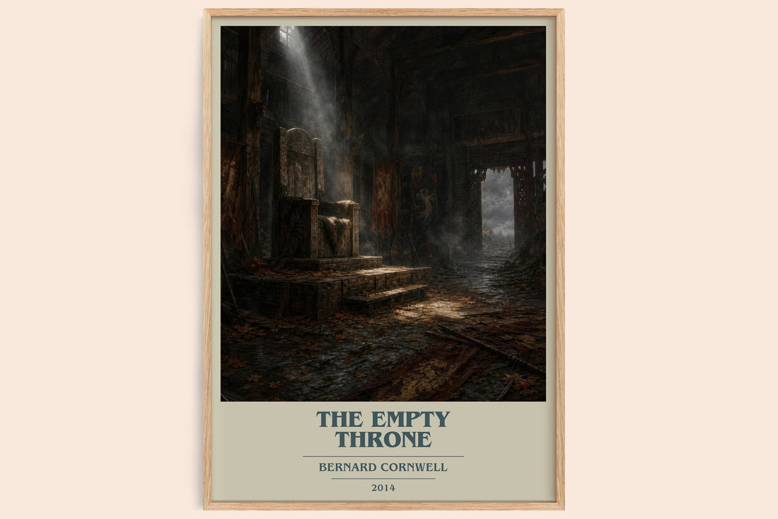 The Empty Throne book cover book poster by Bernard Cornwell – framed literary art print