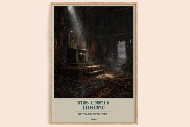 The Empty Throne book cover book poster by Bernard Cornwell – framed literary art print