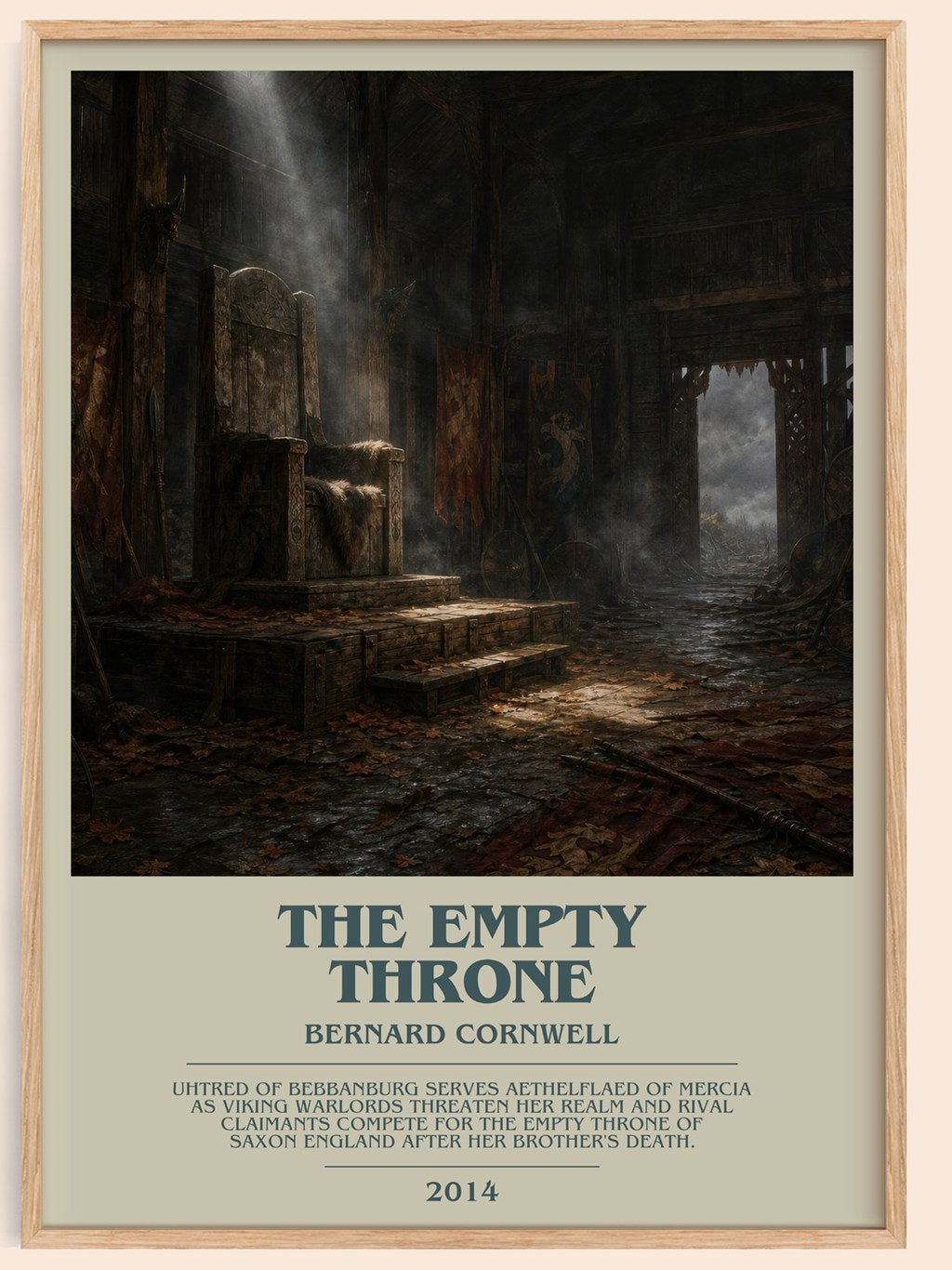 The Empty Throne Bookish Wall Art by Bernard Cornwell – framed poster
