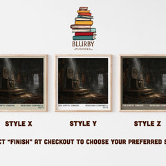 The Empty Throne Literary Art Print by Bernard Cornwell – Style X, Y and Z square prints side by side – choose your finish